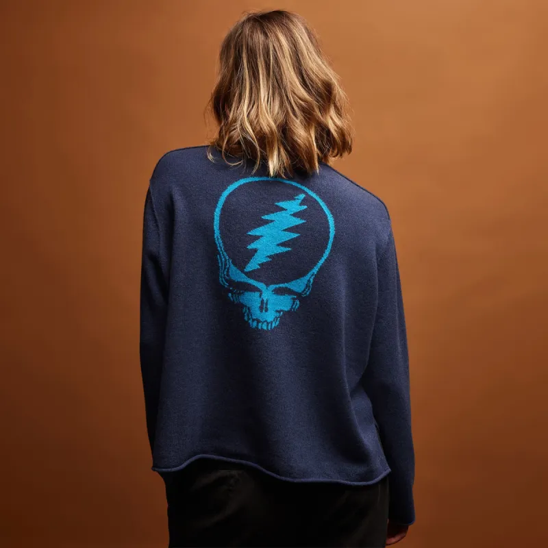 Grateful Dead Crew Neck Sweater - Prussian/ Teal sold by James Perse