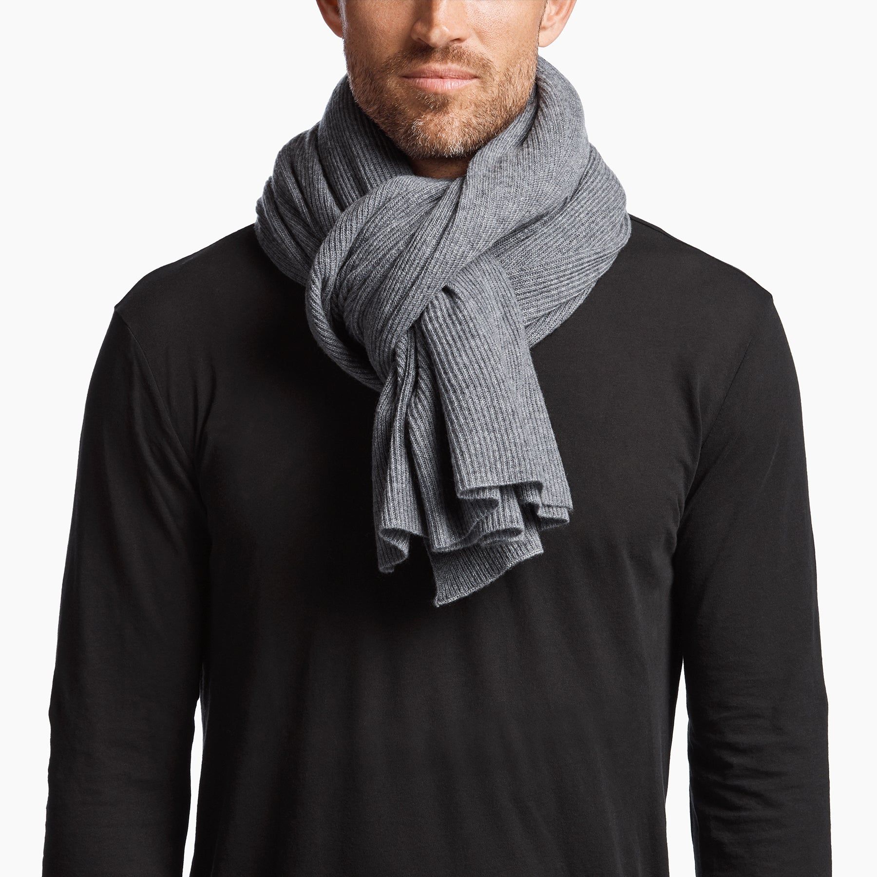Lightweight Cashmere Rib Scarf - Flannel sold by James Perse product image thumbnail 2