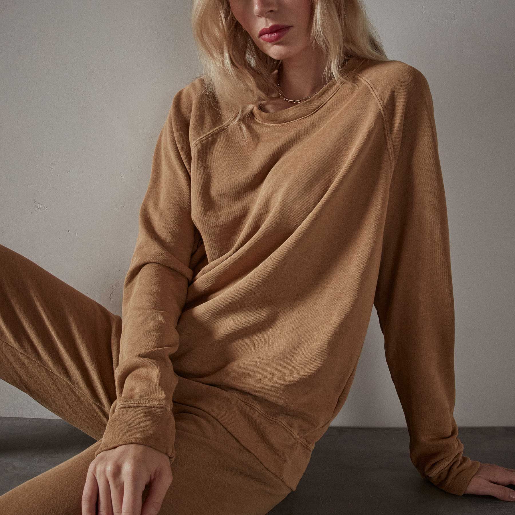 Vintage French Terry Relaxed Sweatshirt - Bronze Pigment sold by James Perse