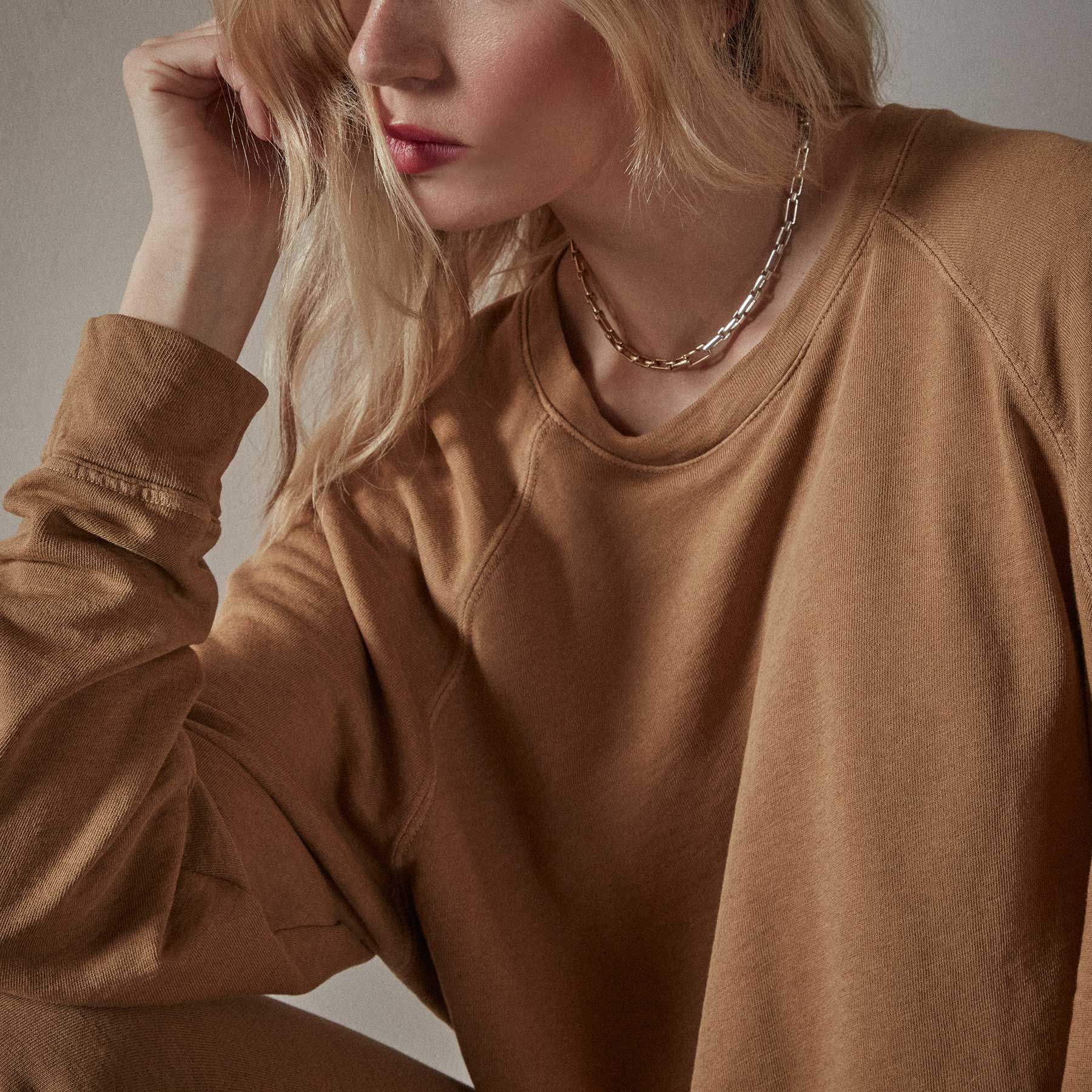 Vintage French Terry Relaxed Sweatshirt - Bronze Pigment sold by James Perse product image thumbnail 4