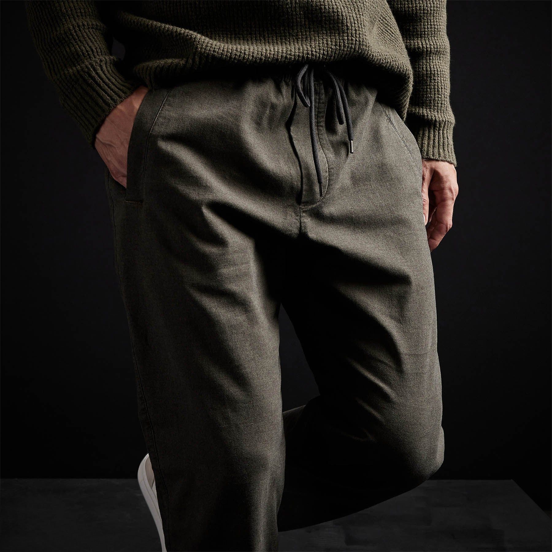 Overdyed Flannel Track Pant - Hunter Pigment sold by James Perse product image thumbnail 2