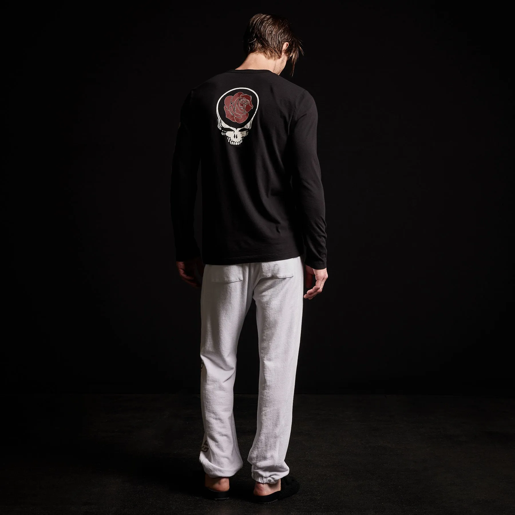 Grateful Dead Rose Long Sleeve Crew - Black W/ Red sold by James Perse product image thumbnail 5