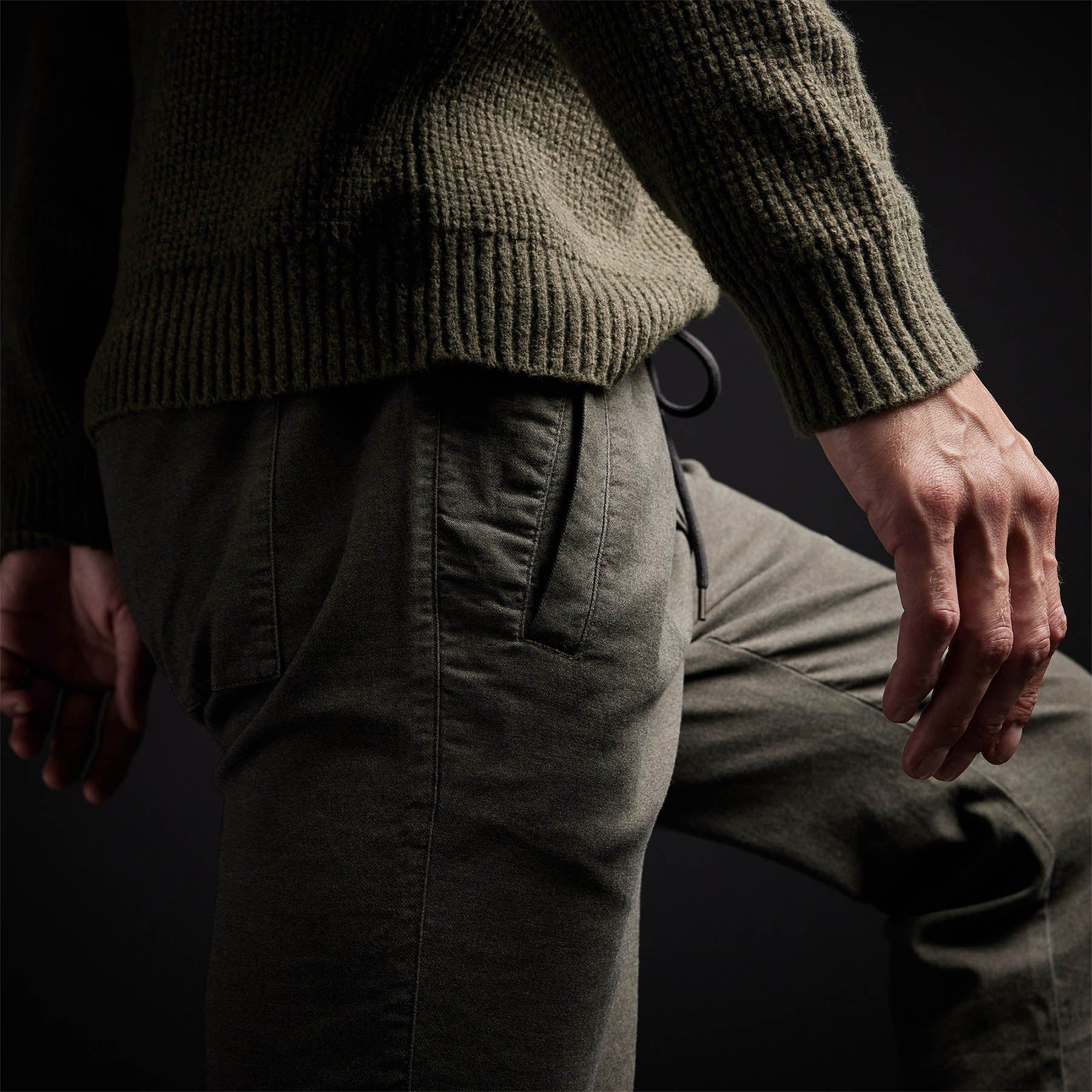 Overdyed Flannel Track Pant - Hunter Pigment sold by James Perse product image thumbnail 4