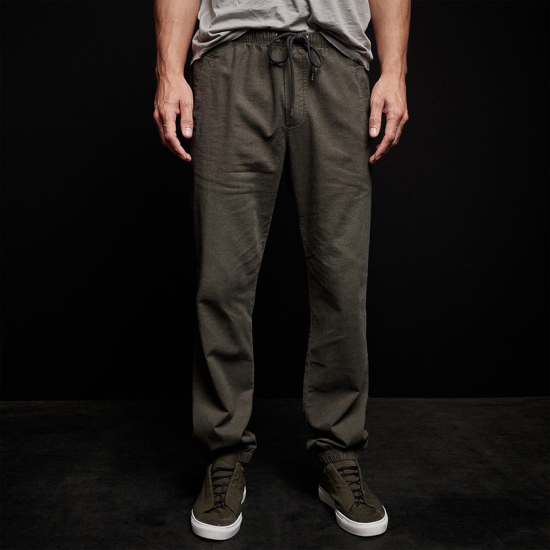 Overdyed Flannel Track Pant - Hunter Pigment sold by James Perse product image thumbnail 6