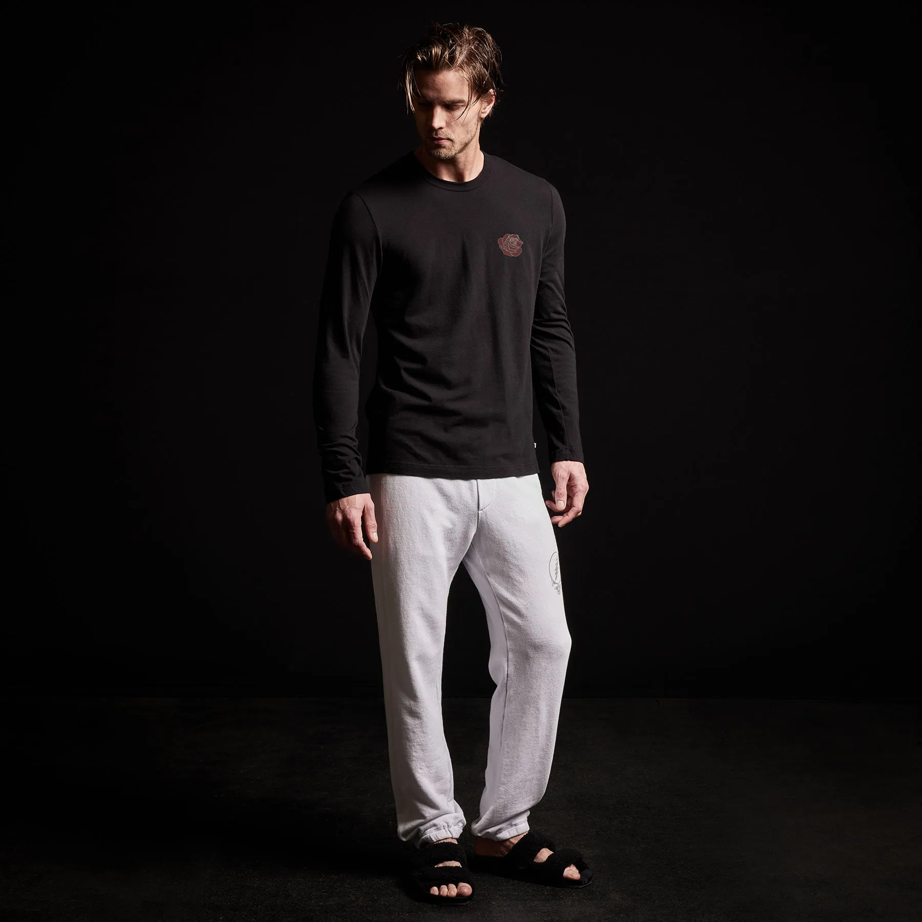 Grateful Dead Rose Long Sleeve Crew - Black W/ Red sold by James Perse product image thumbnail 4