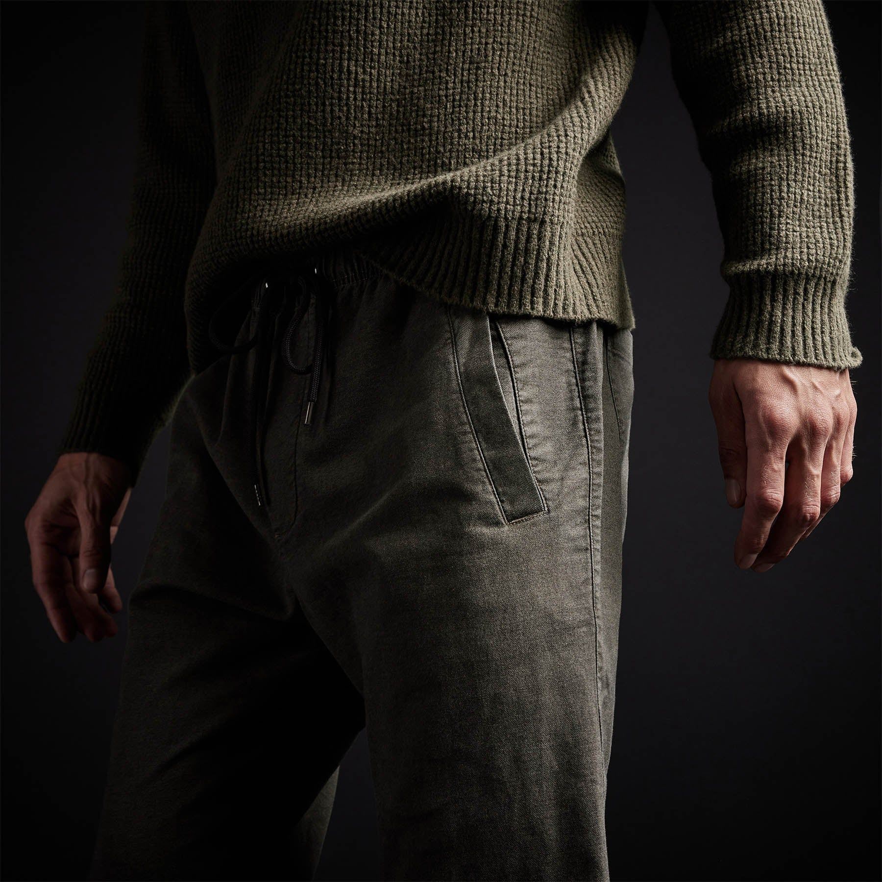 Overdyed Flannel Track Pant - Hunter Pigment sold by James Perse product image thumbnail 5