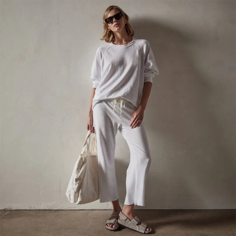 Vintage French Terry Relaxed Sweatshirt - White sold by James Perse