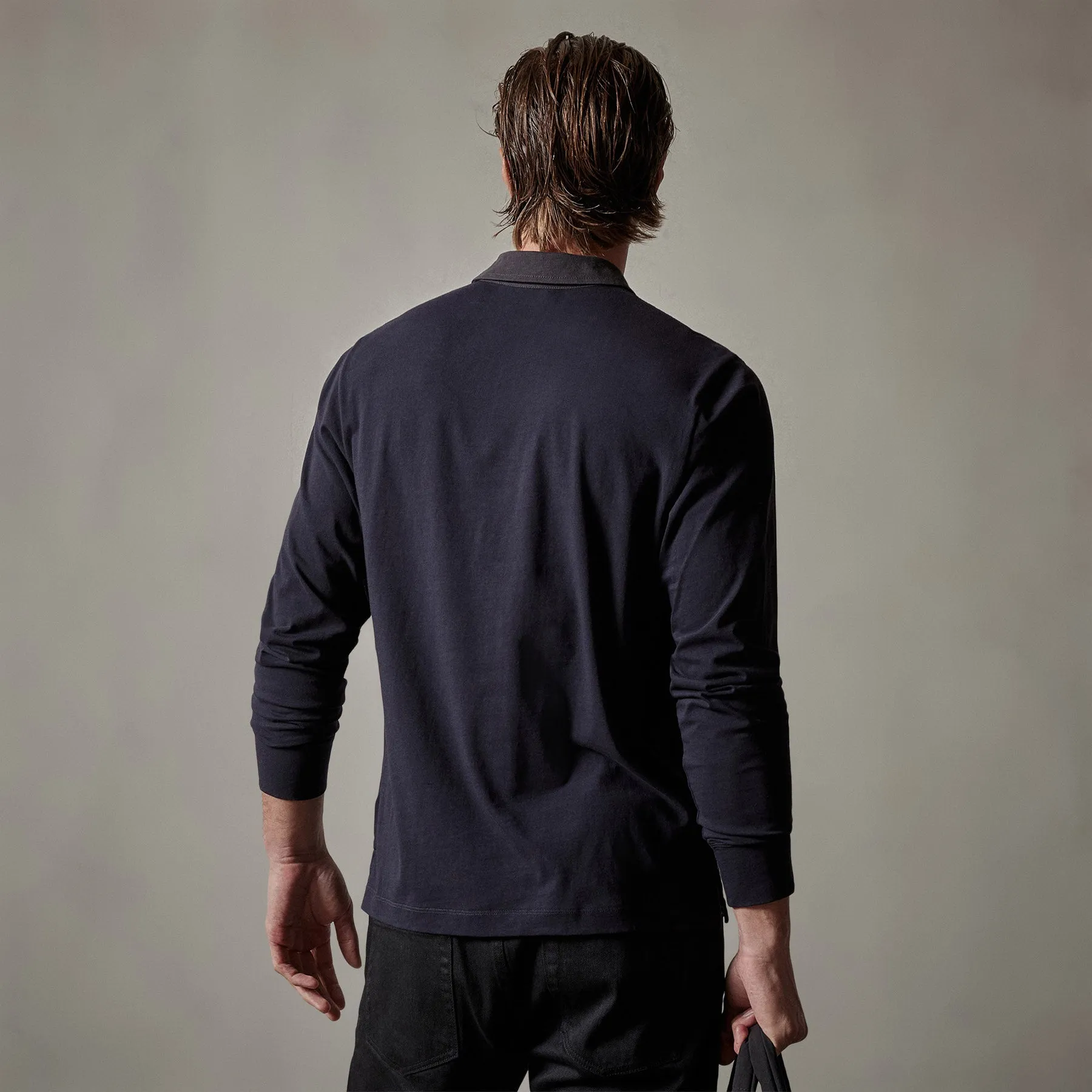 Clean Finish Jersey Contrast Polo - French Navy/Magma sold by James Perse product image thumbnail 5