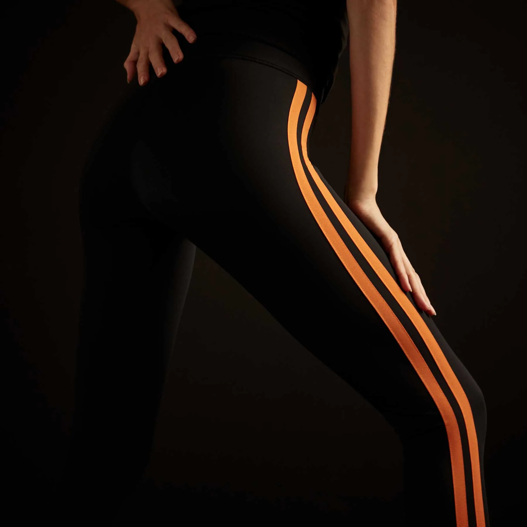 Y/OSEMITE Double Stripe Legging - Black/Industrial Orange sold by James Perse product image thumbnail 5