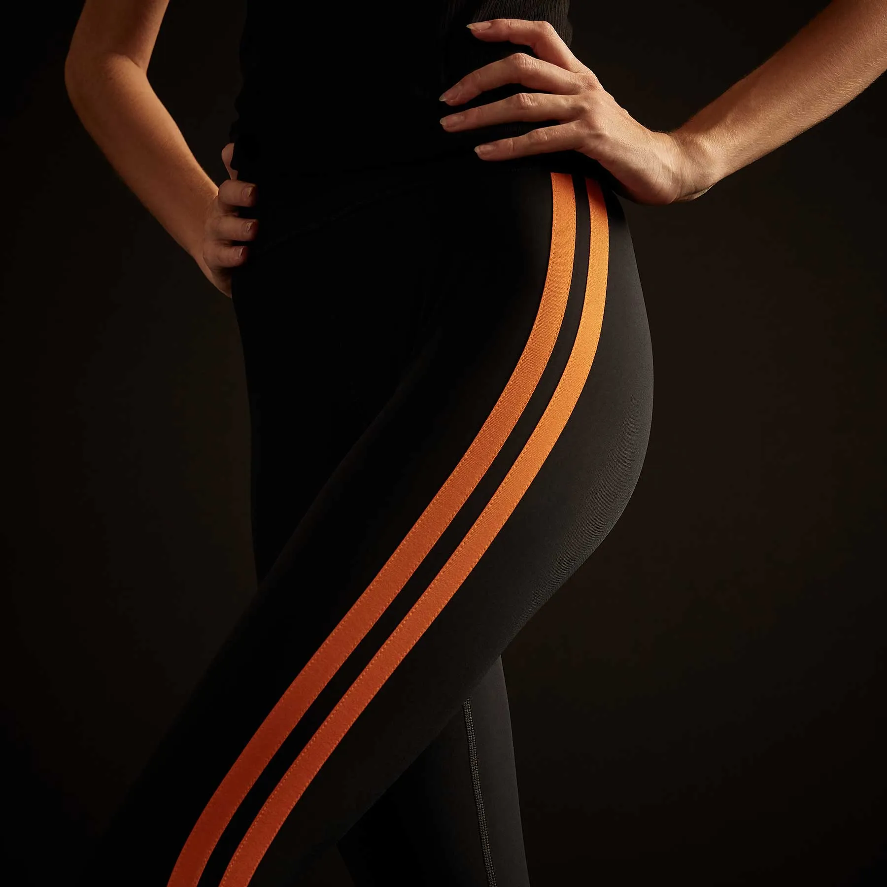 Y/OSEMITE Double Stripe Legging - Black/Industrial Orange sold by James Perse product image thumbnail 4