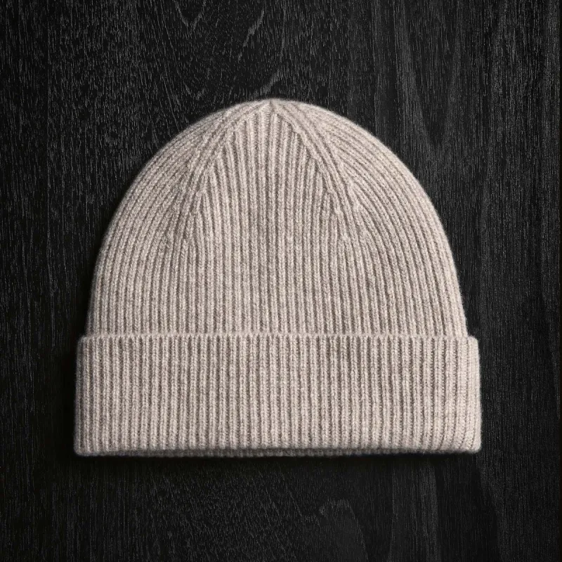 Solid Cashmere Beanie - Stone sold by James Perse
