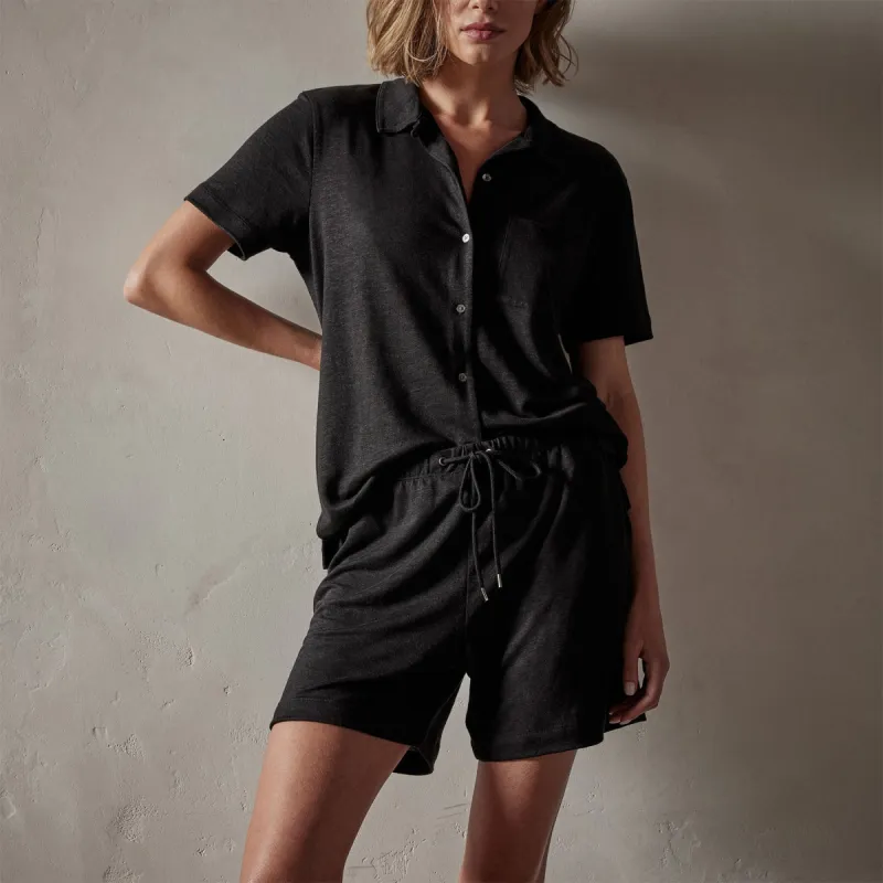 Linen Jersey Short - Black sold by James Perse