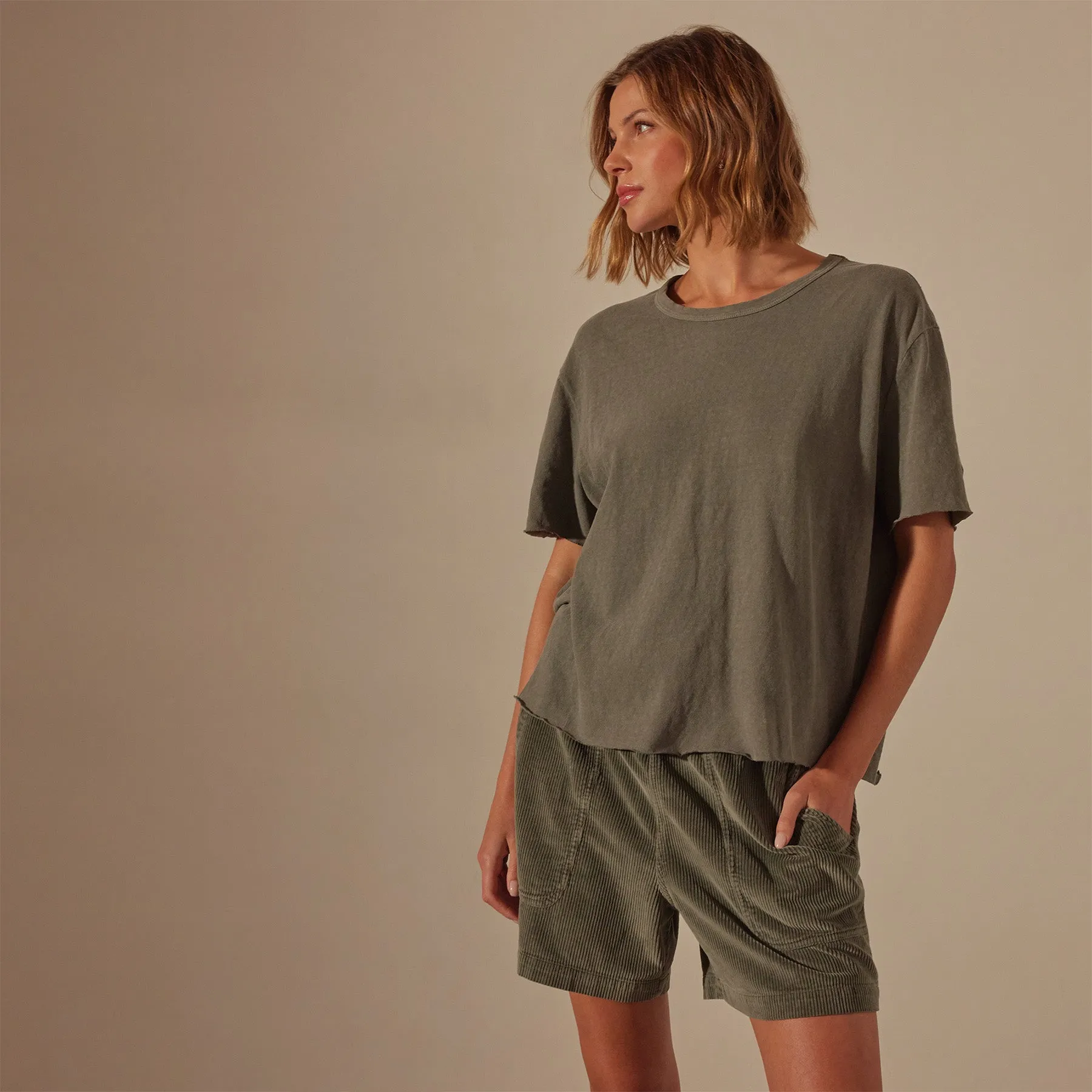 Slub Jersey Boxy Tee - Palm Pigment sold by James Perse