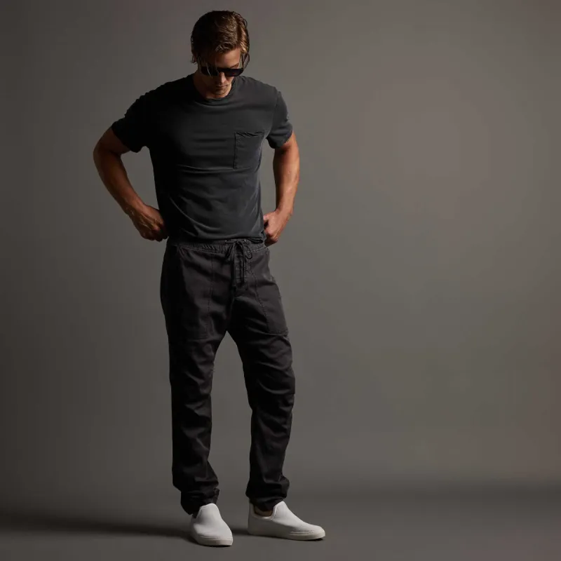 Army Cotton Slub Utility Pant - Black Pigment sold by James Perse