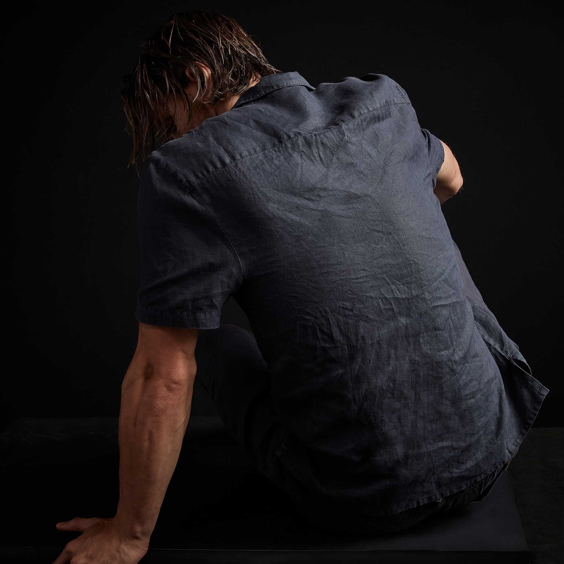 Garment Dyed Short Sleeve Linen Shirt - Titan Pigment sold by James Perse product image thumbnail 5