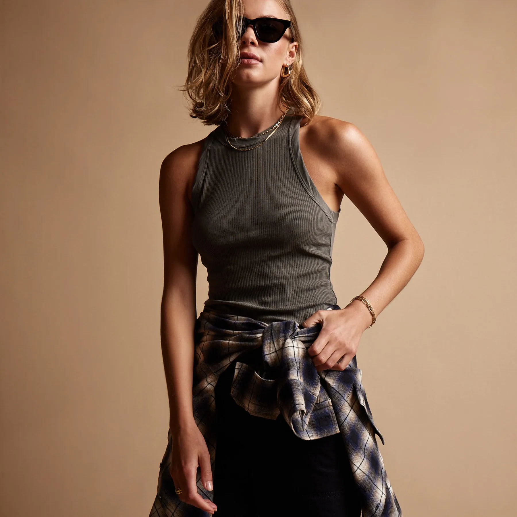 Sunset Tank - Burro Pigment sold by James Perse