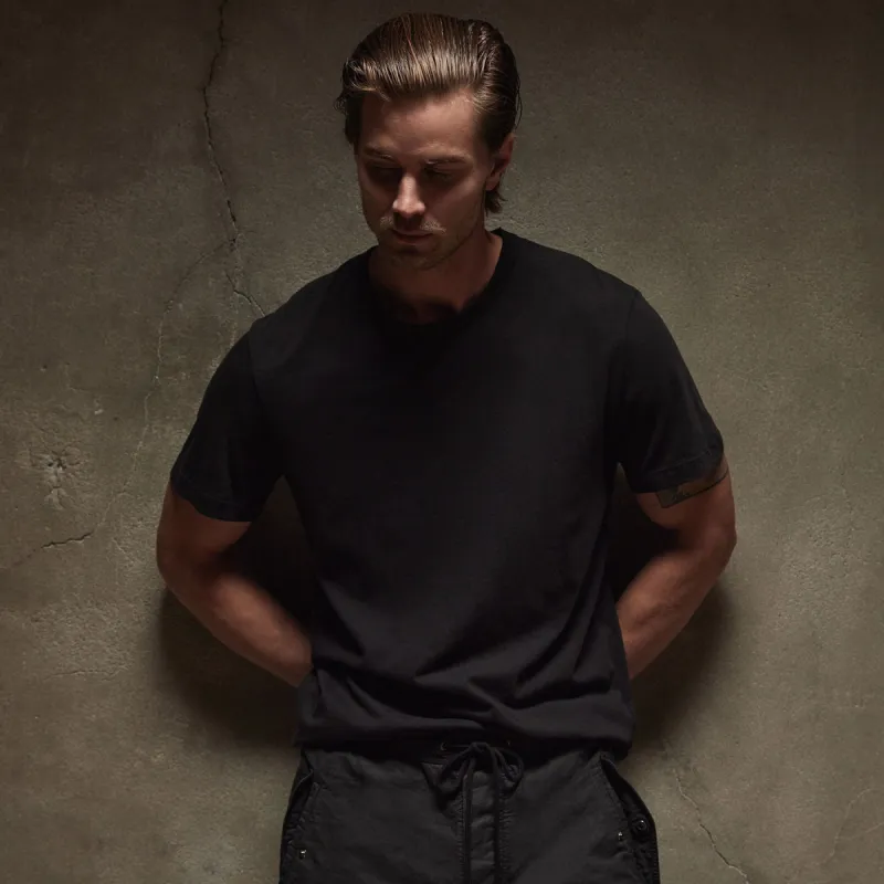 Short Sleeve Crew Neck - Black sold by James Perse