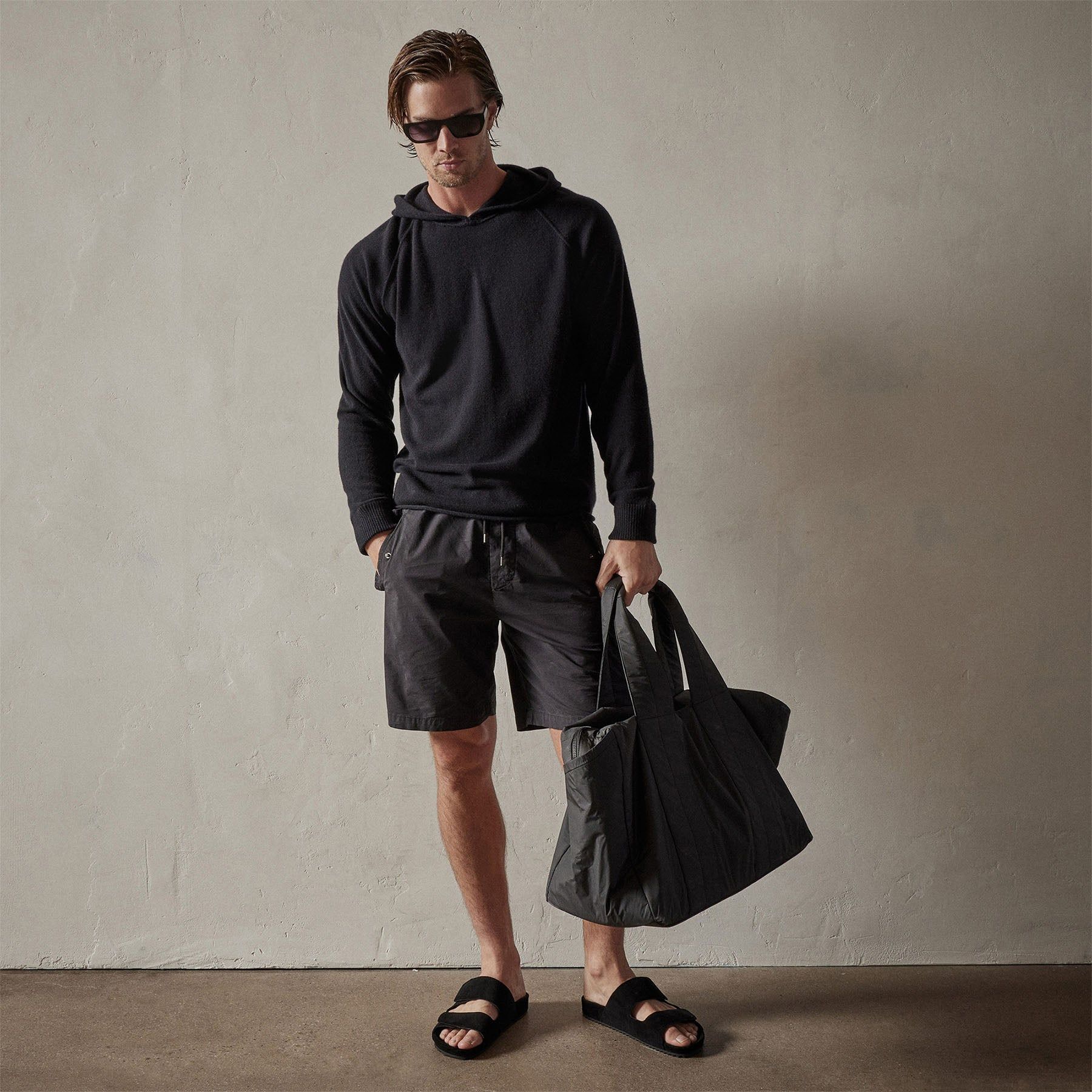 Recycled Cashmere Hooded Sweater - Black sold by James Perse product image thumbnail 2