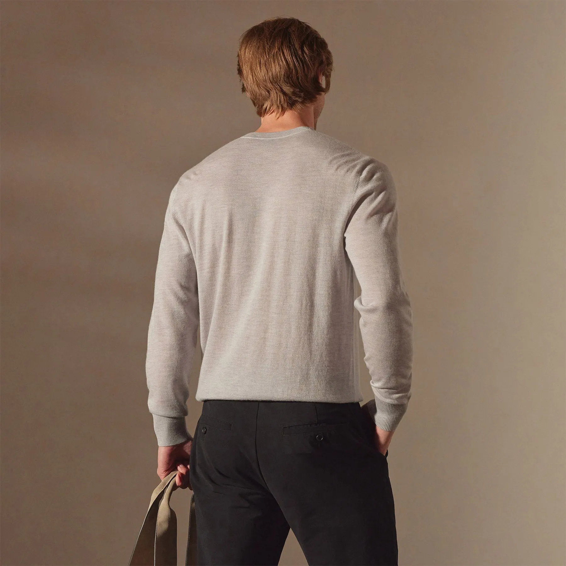 Lightweight Fine Gauge Cashmere Crew - Stone sold by James Perse product image thumbnail 4