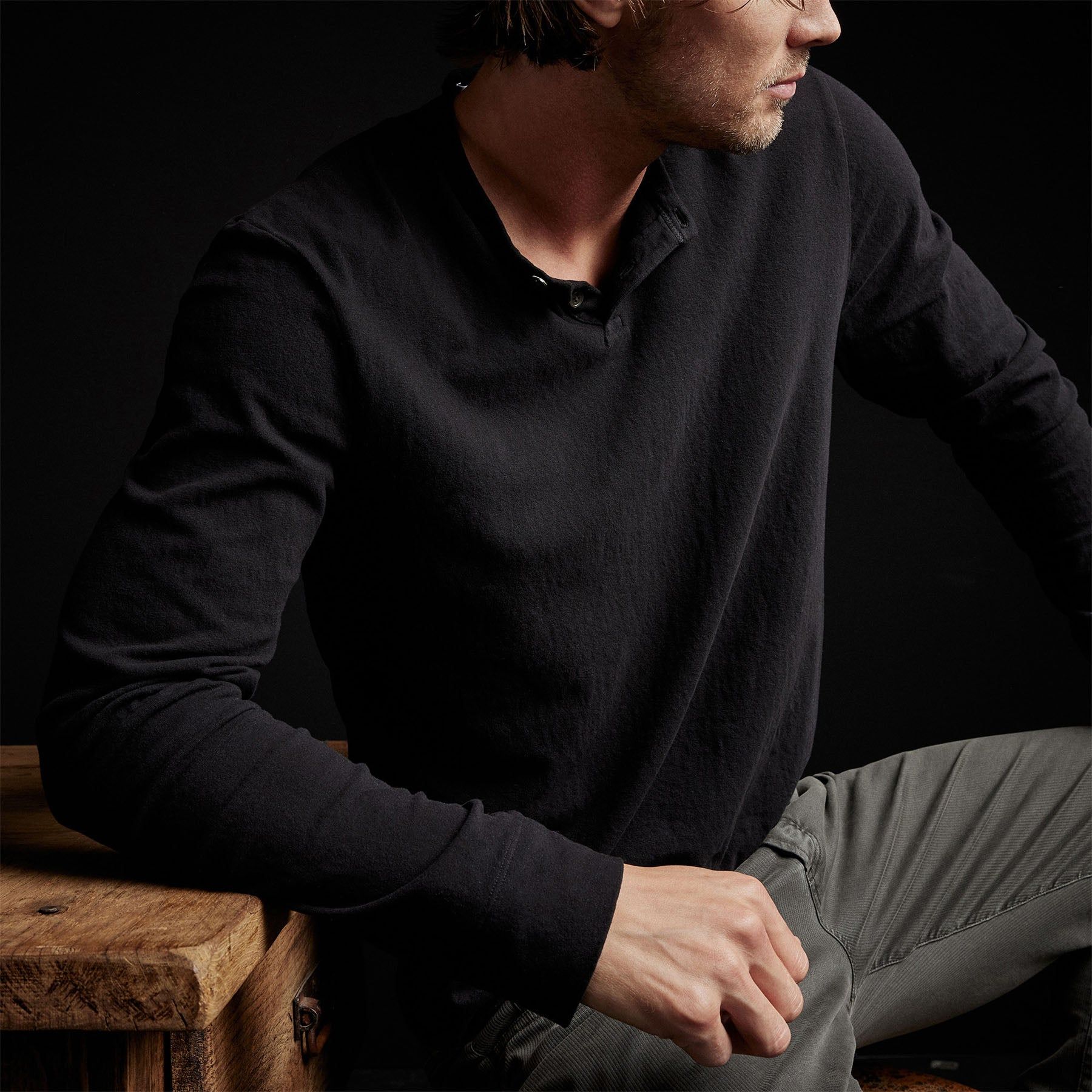 Ranch Henley - Black sold by James Perse product image thumbnail 2