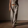 Lightweight Matte Sateen Wide Leg Pant - Mineral sold by James Perse