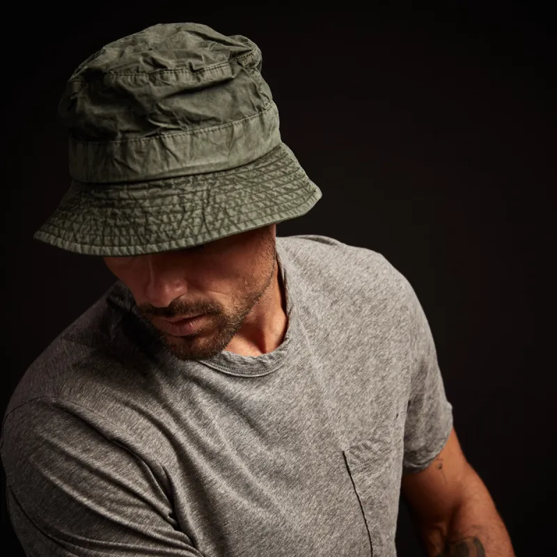 Parachute Poplin Bucket Hat - Marsh Pigment sold by James Perse