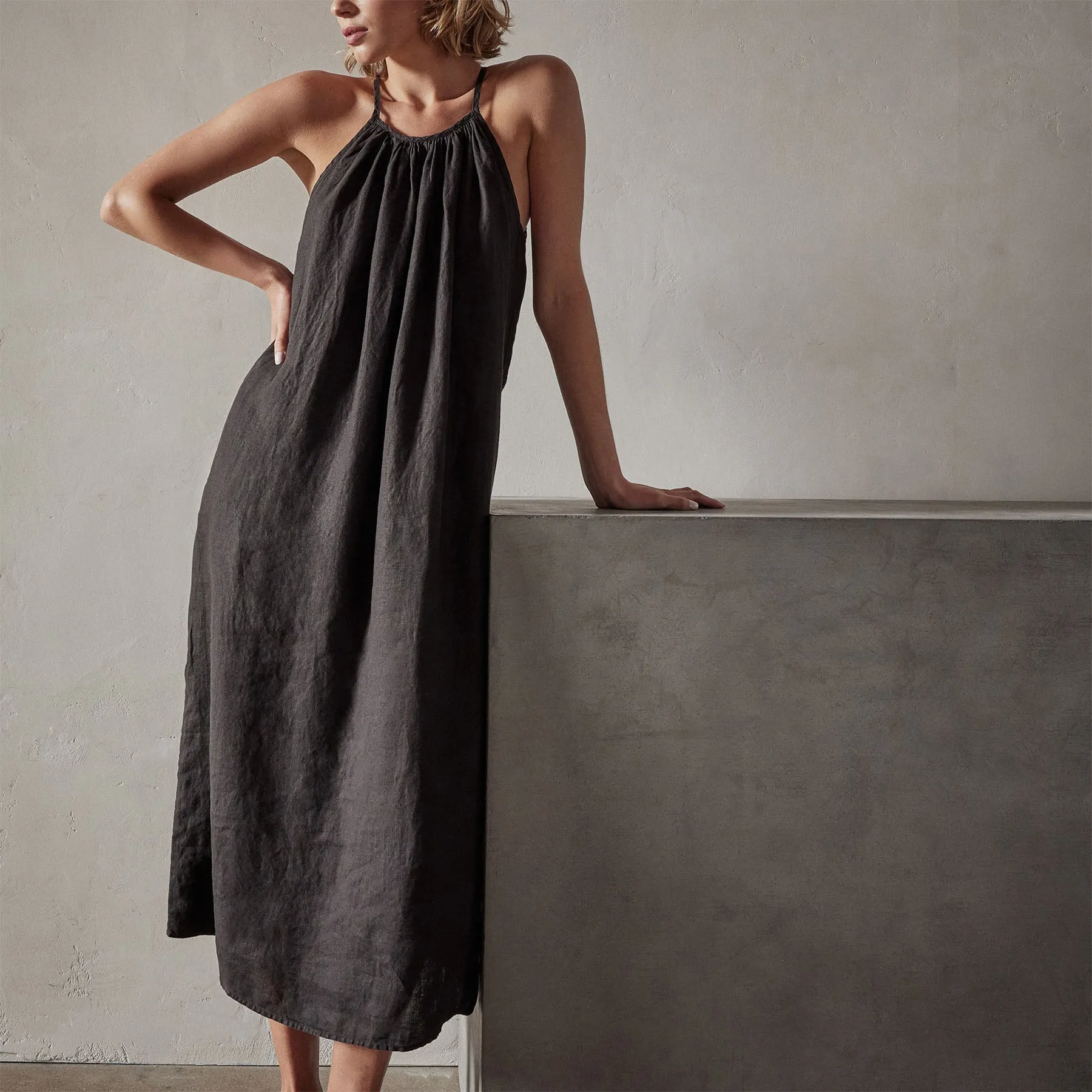 Linen Sun Dress - Black sold by James Perse product image thumbnail 2