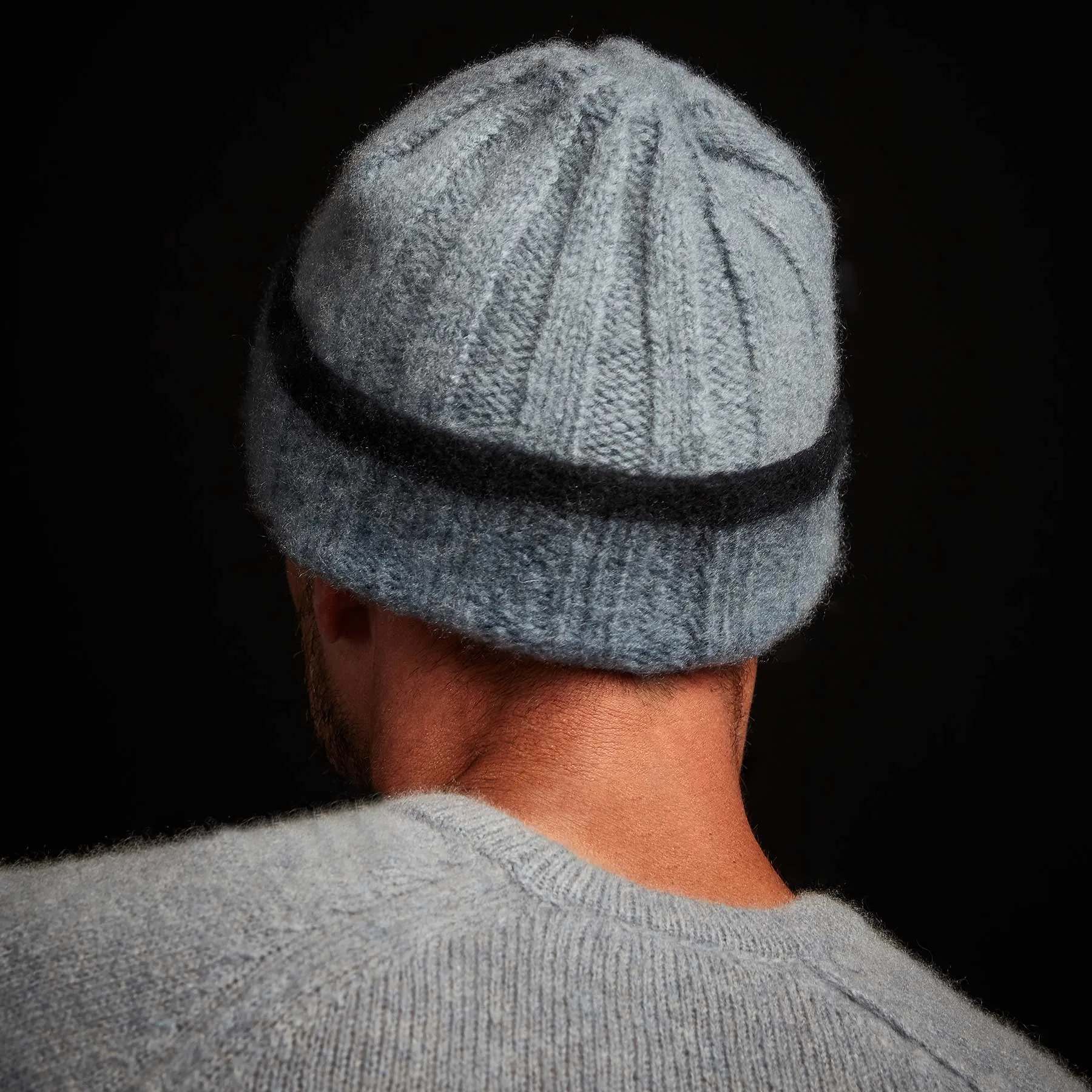 Dip Dye Cashmere Beanie - Dusty Sky/Navy sold by James Perse product image thumbnail 5