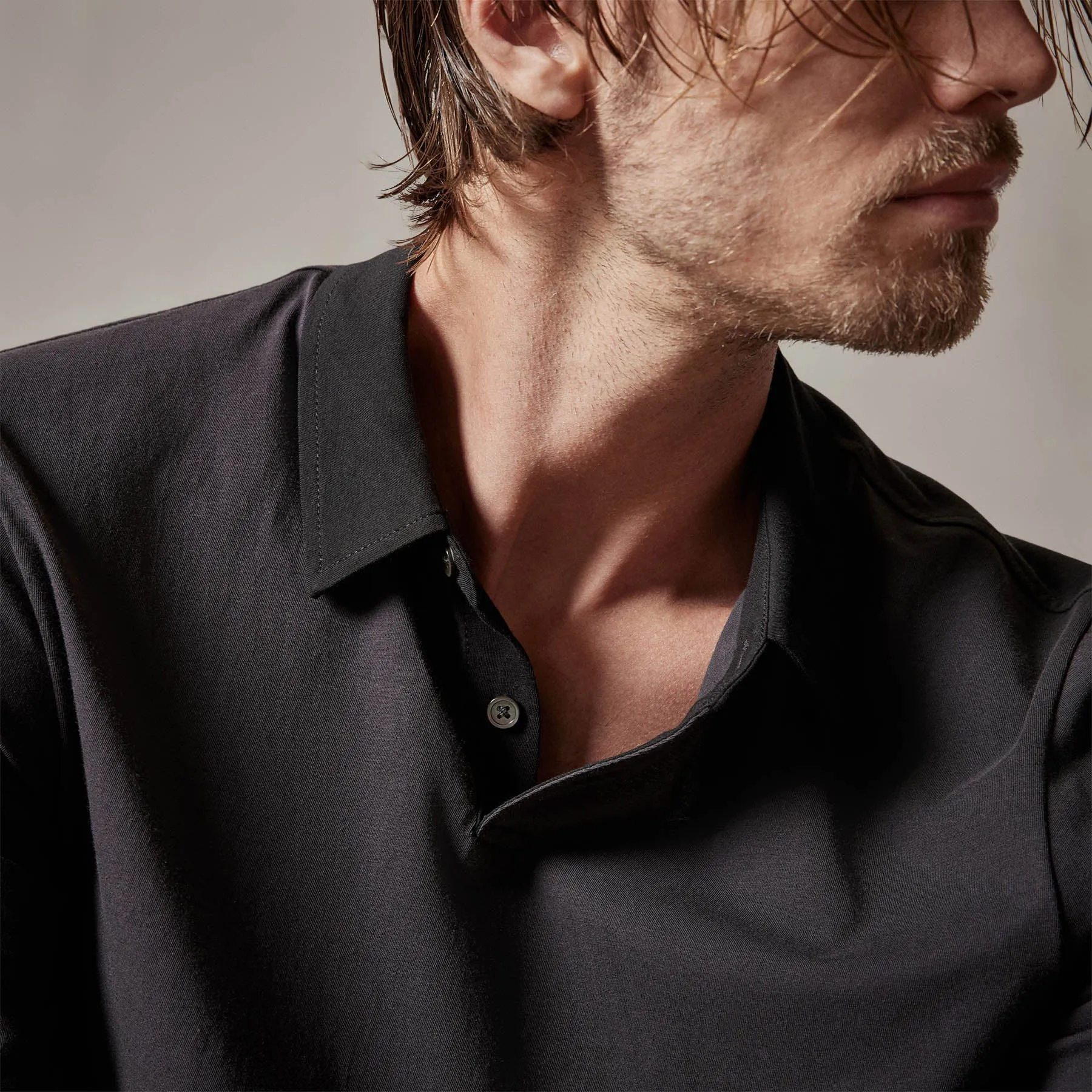 Clean Finish Jersey Contrast Polo - Magma/Black sold by James Perse product image thumbnail 2