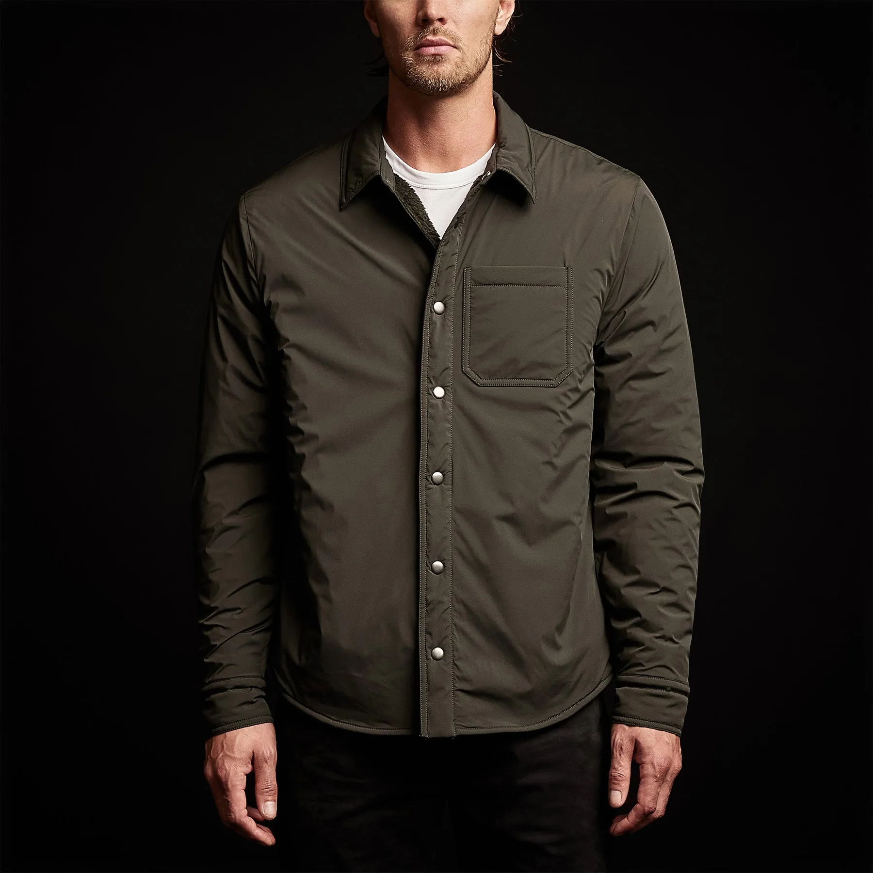 Plaid Lined Performance Jacket - Olive/Olive sold by James Perse product image thumbnail 5
