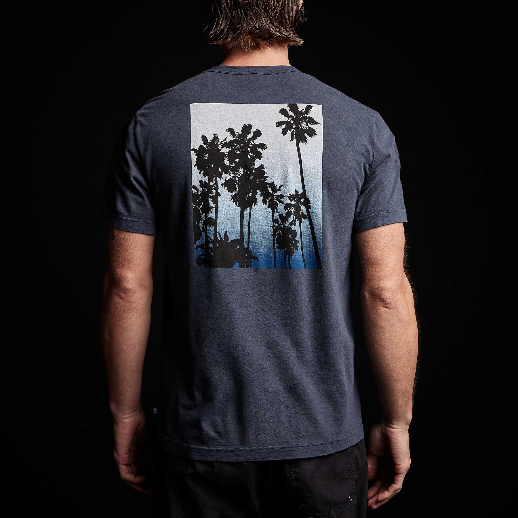 Short Sleeve Crew Palm Graphics - Blue Oil Pigment sold by James Perse product image thumbnail 4