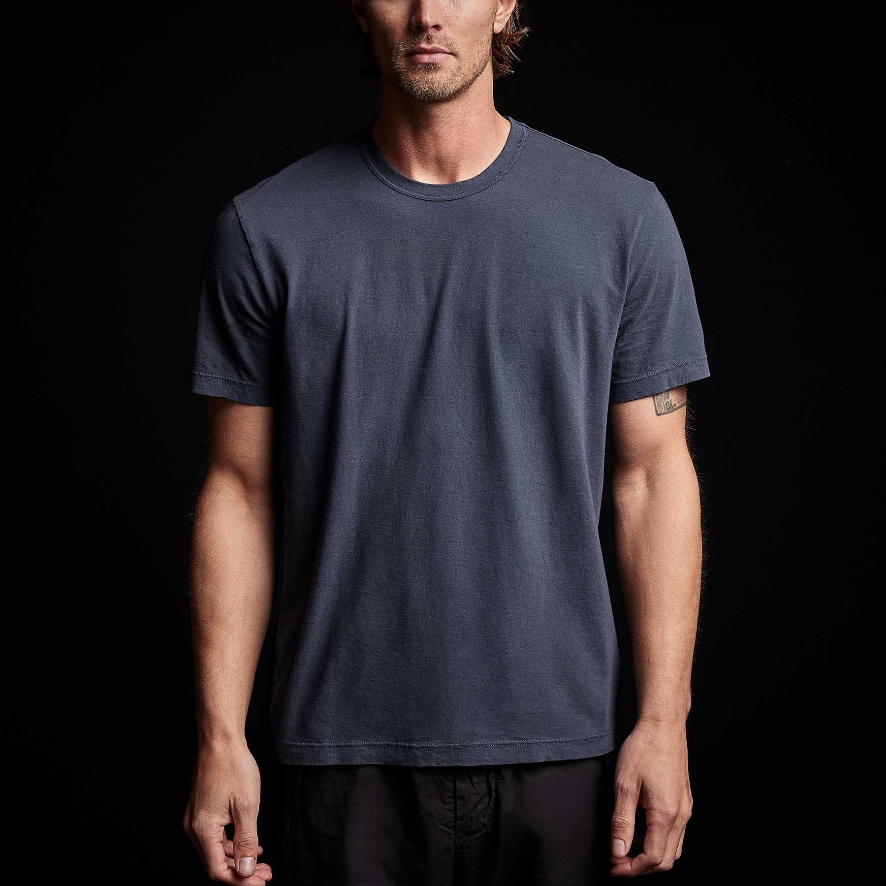 Short Sleeve Crew Palm Graphics - Blue Oil Pigment sold by James Perse product image thumbnail 3