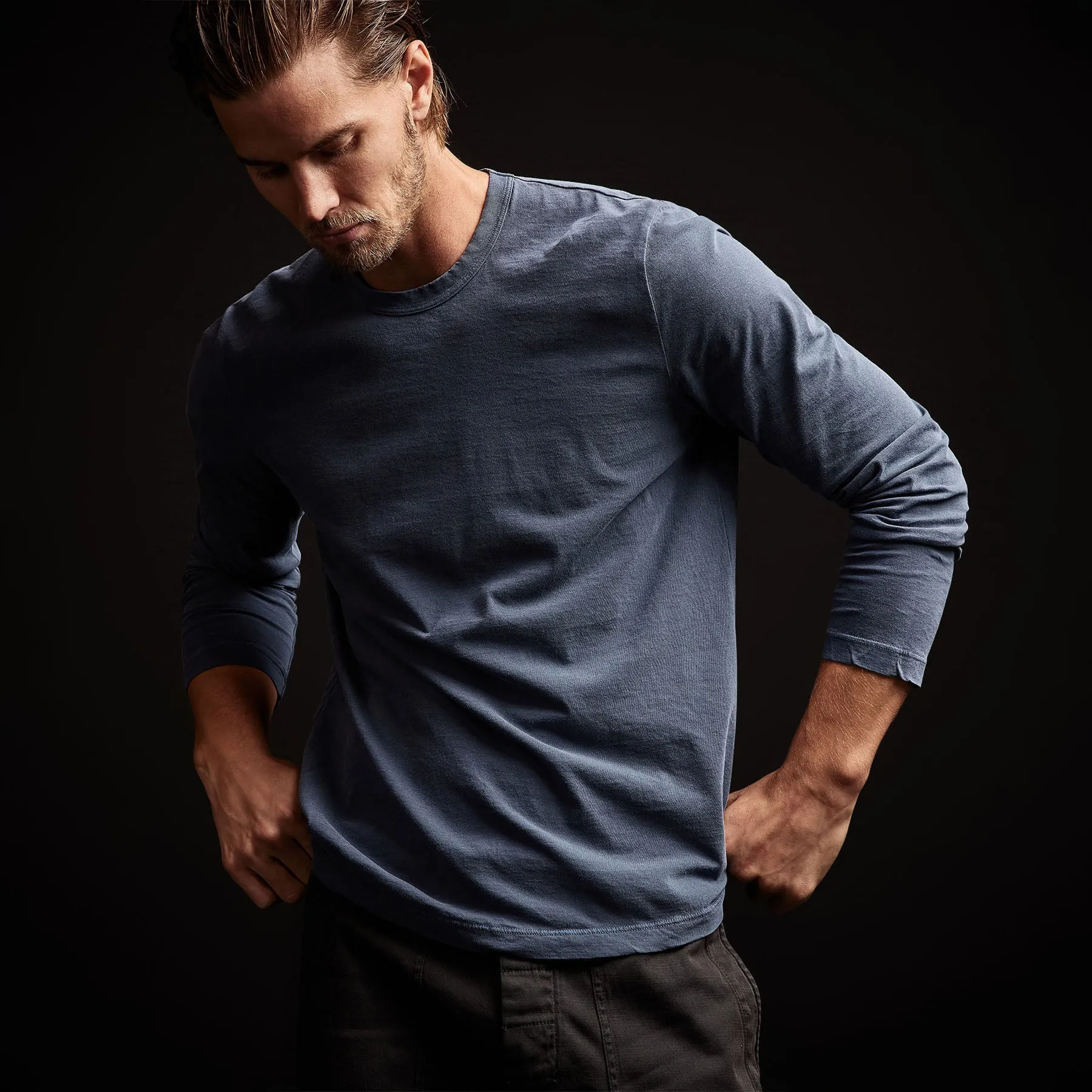 Long Sleeve Crew Neck - Sea Captain Pigment sold by James Perse product image thumbnail 2