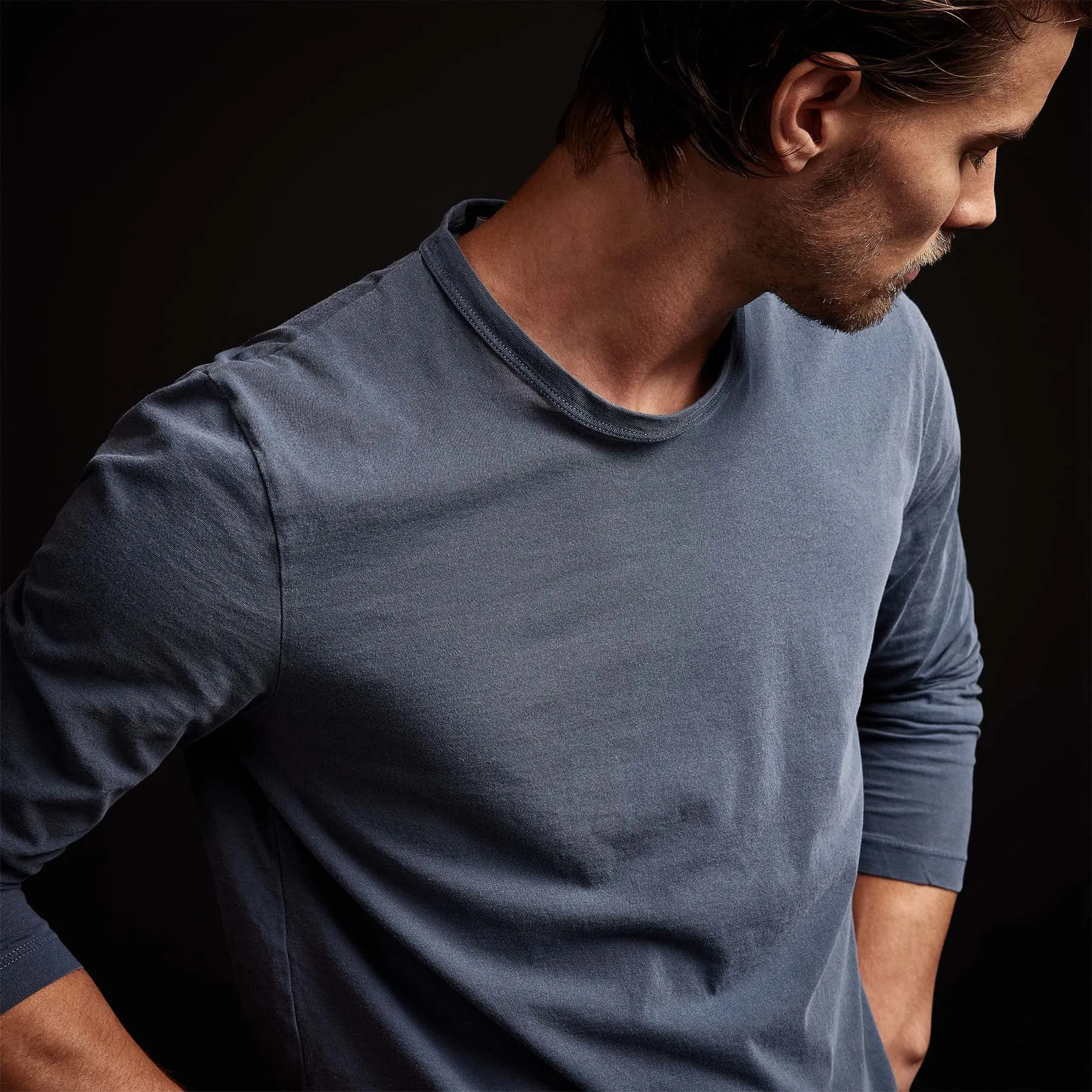 Long Sleeve Crew Neck - Sea Captain Pigment sold by James Perse product image thumbnail 4