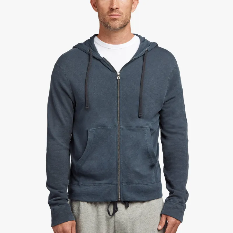 Vintage French Terry Zip Up Hoodie - Deep sold by James Perse