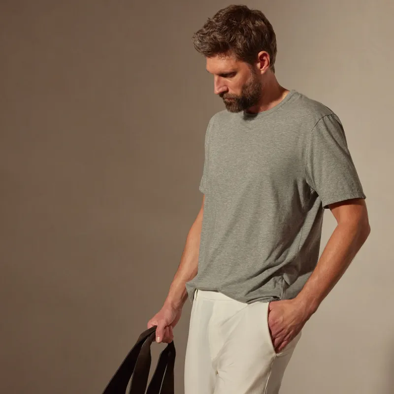 Luxe Lotus Jersey Tee - Heather Grey sold by James Perse