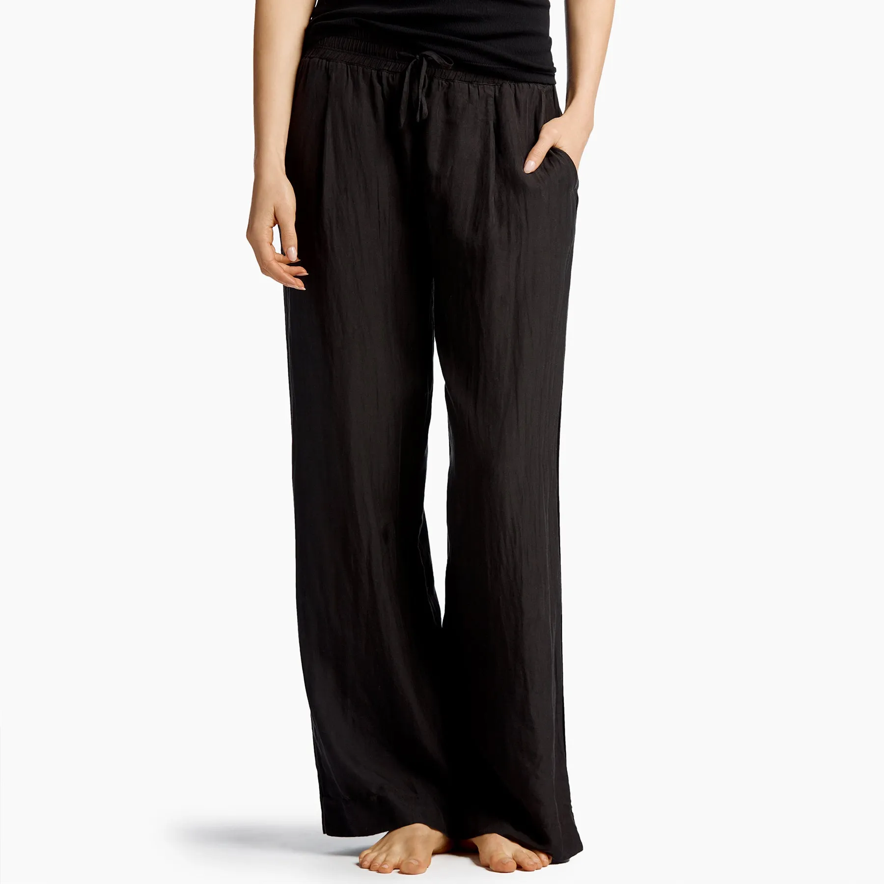 Cotton Silk Pajama Pant - Black sold by James Perse