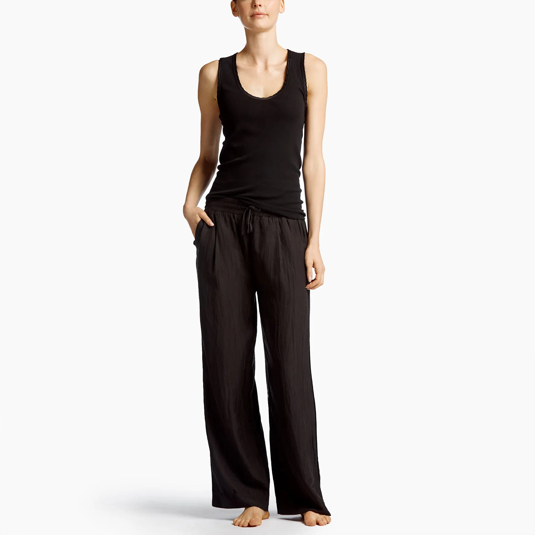 Cotton Silk Pajama Pant - Black sold by James Perse product image thumbnail 4