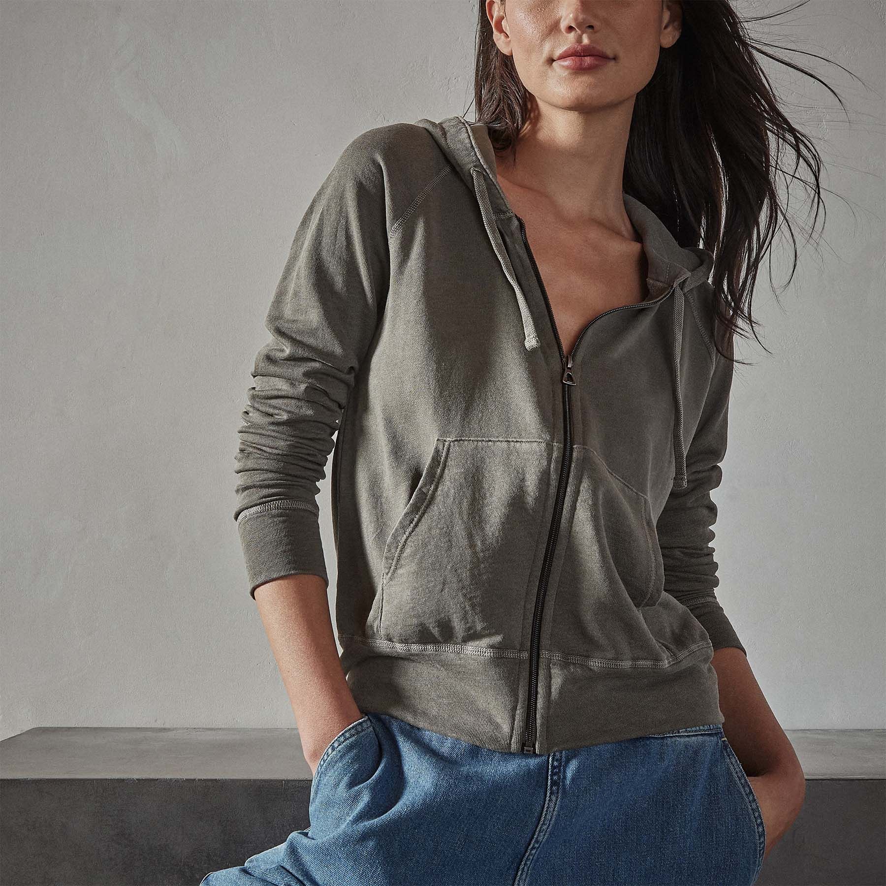 Vintage French Terry Zip Up Hoodie - Platoon Pigment sold by James Perse product image thumbnail 2