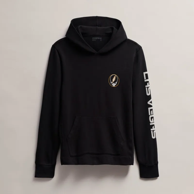 Men's Grateful Dead Skull Hoodie - Black/Cadmium sold by James Perse