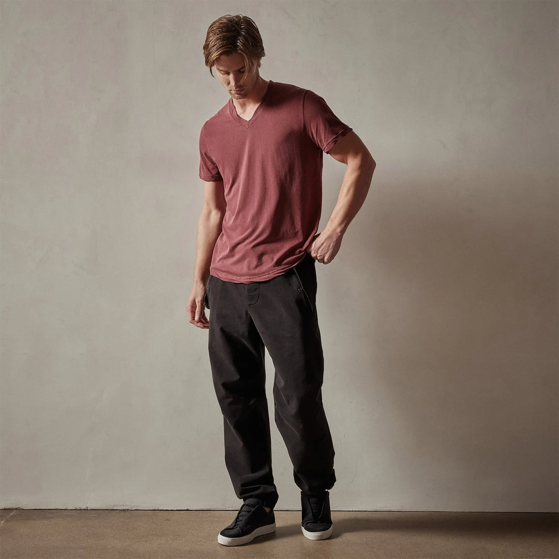 Clear Jersey V Neck - Claret Pigment sold by James Perse product image thumbnail 3