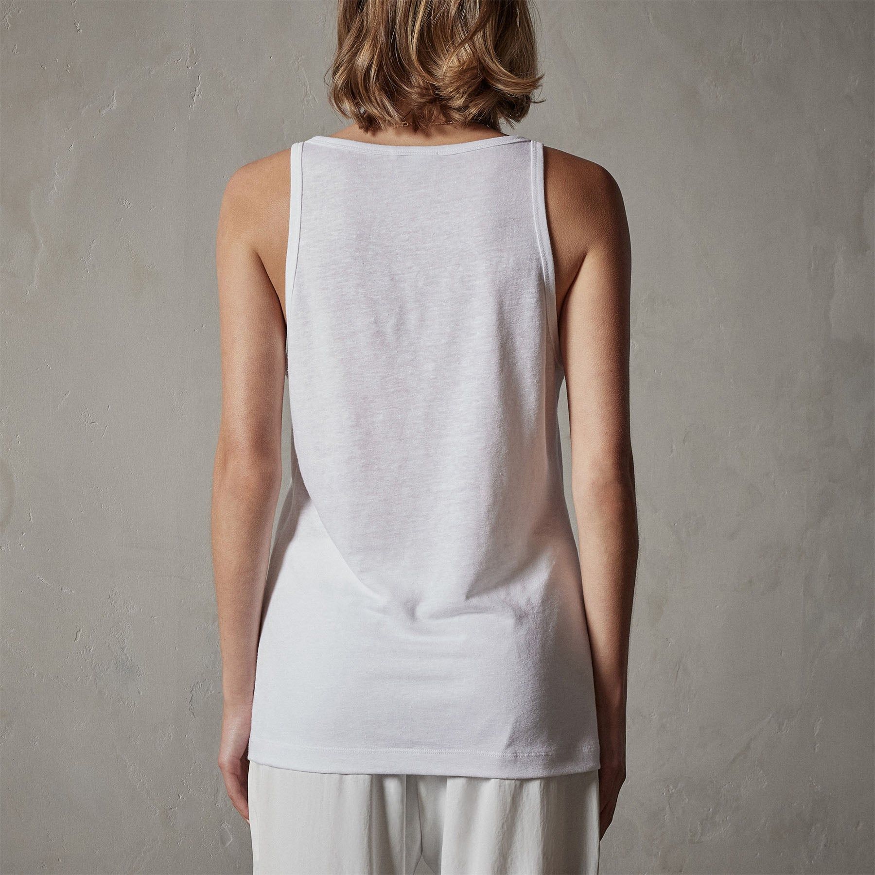 Linen Jersey Tank - White sold by James Perse product image thumbnail 5