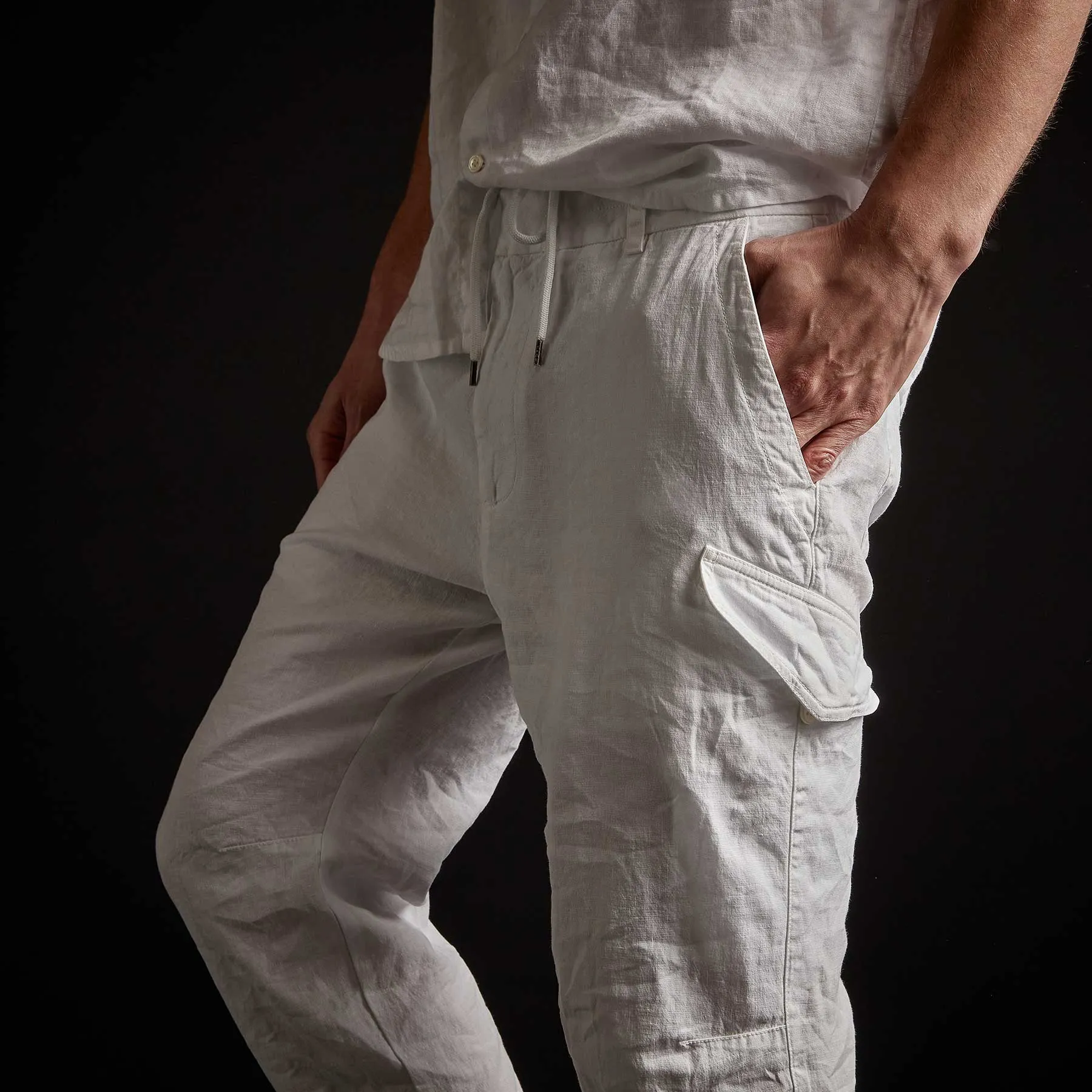 Slub Linen Cargo Pant - White sold by James Perse product image thumbnail 2
