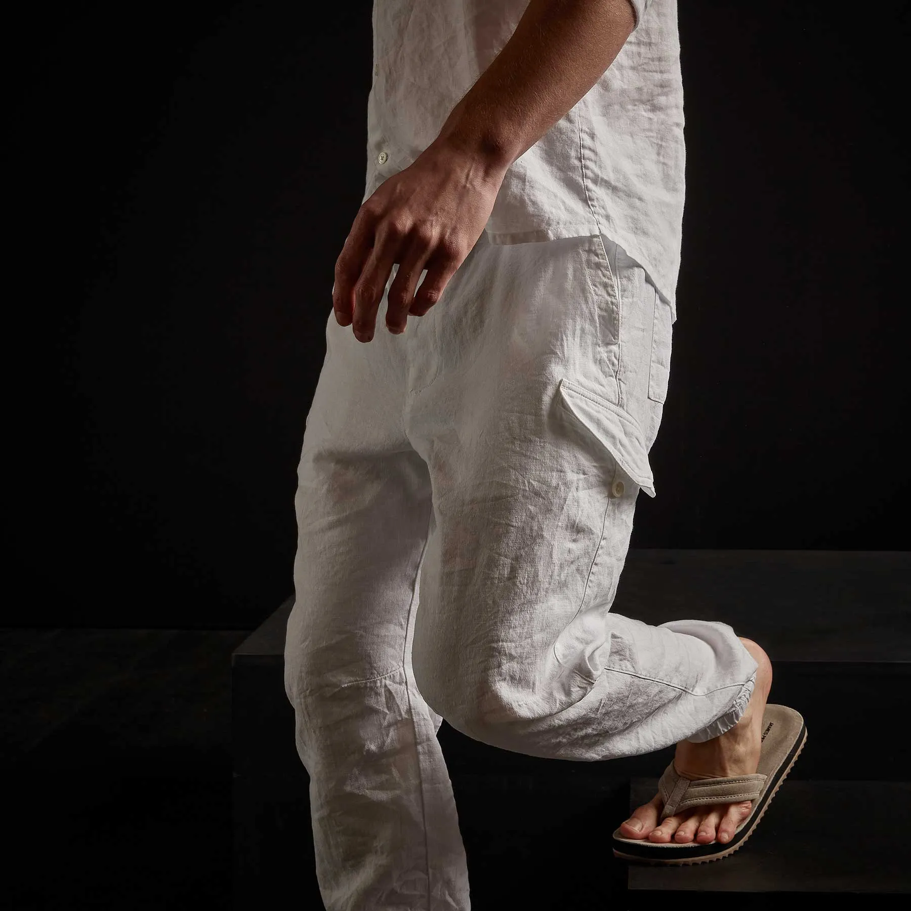Slub Linen Cargo Pant - White sold by James Perse product image thumbnail 5