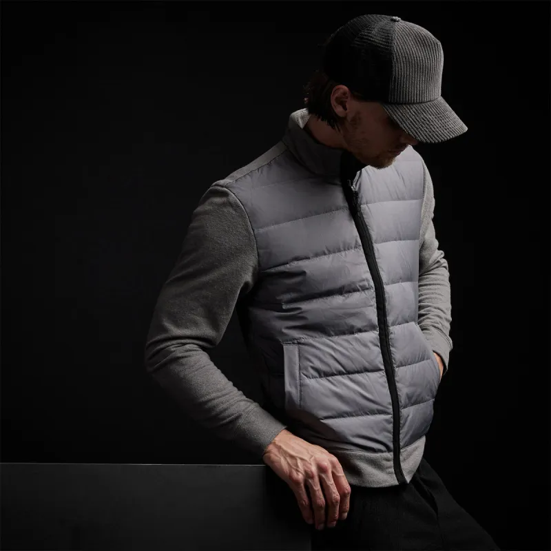 Y/OSEMITE Mixed Media Full Zip Funnel Neck Jacket - Charcoal sold by James Perse