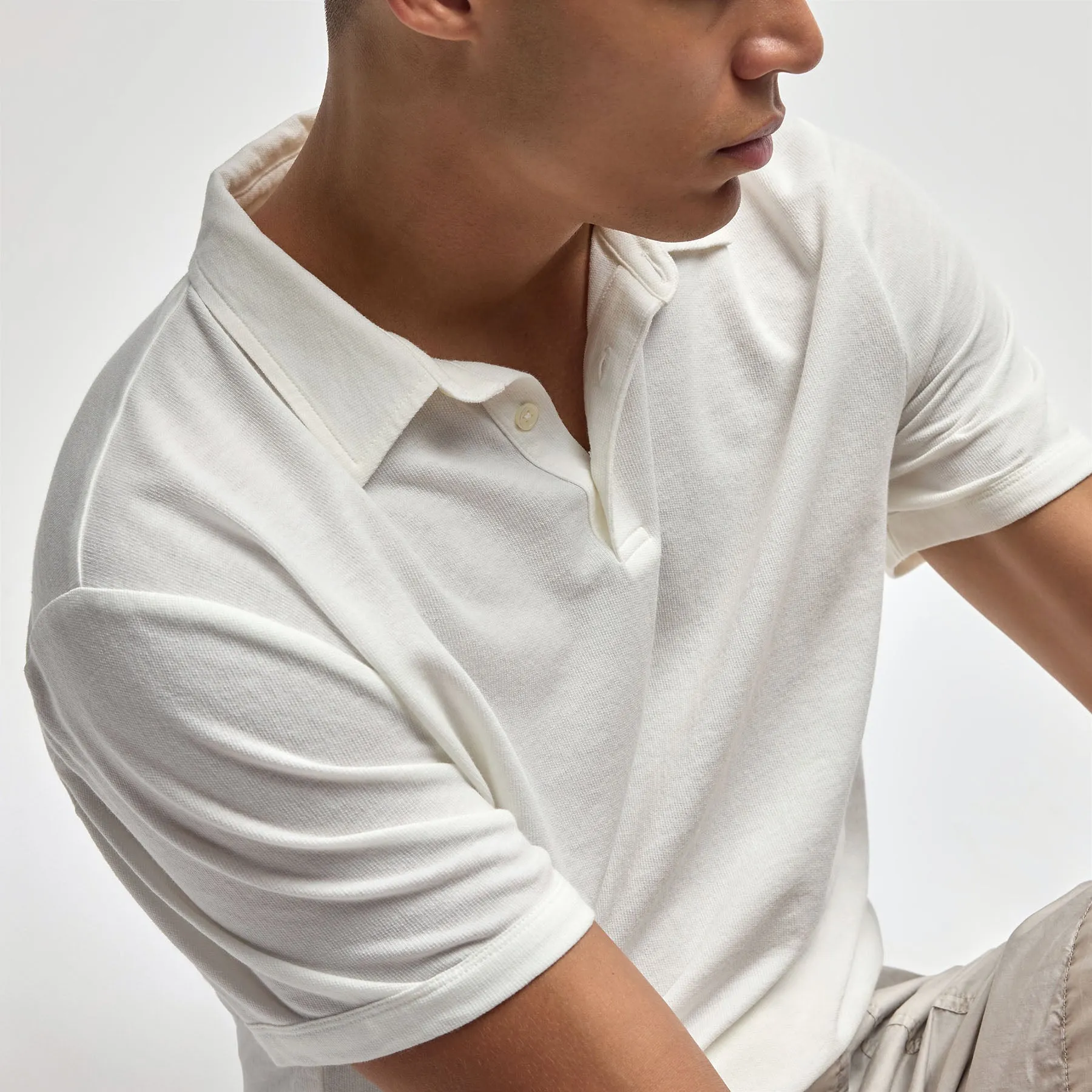 Lightweight French Terry Polo - Cotton sold by James Perse