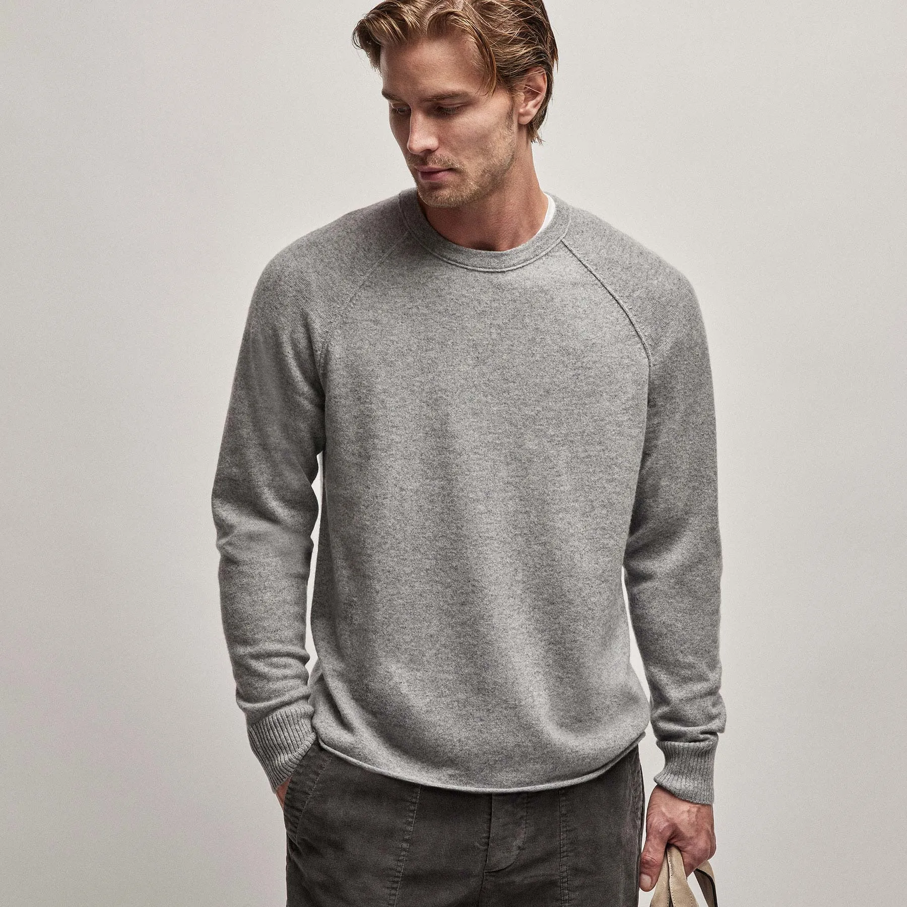 Recycled Cashmere Raglan - Heather Grey sold by James Perse product image thumbnail 5