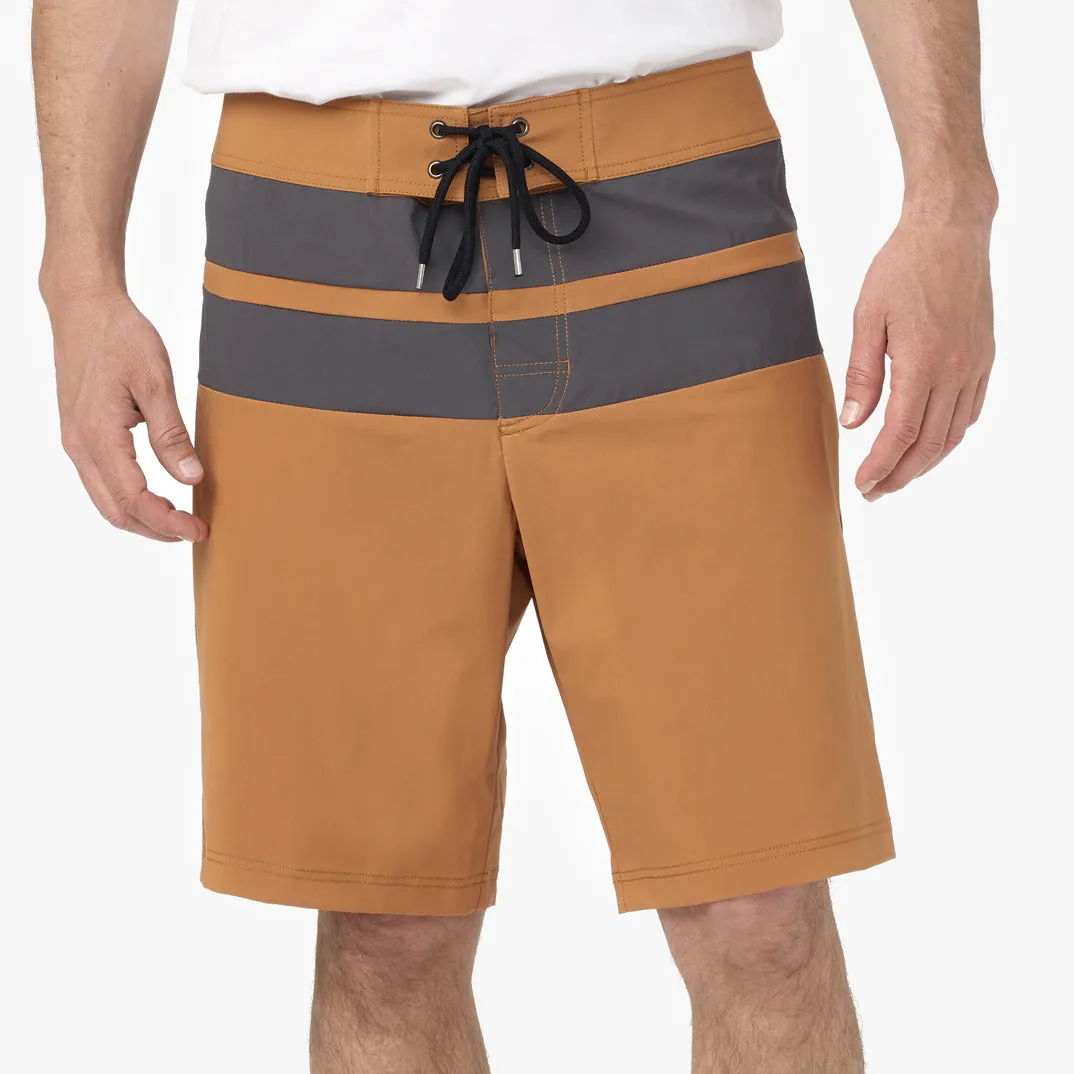 Double Stripe Vintage Boardshort - Amber/Slate sold by James Perse