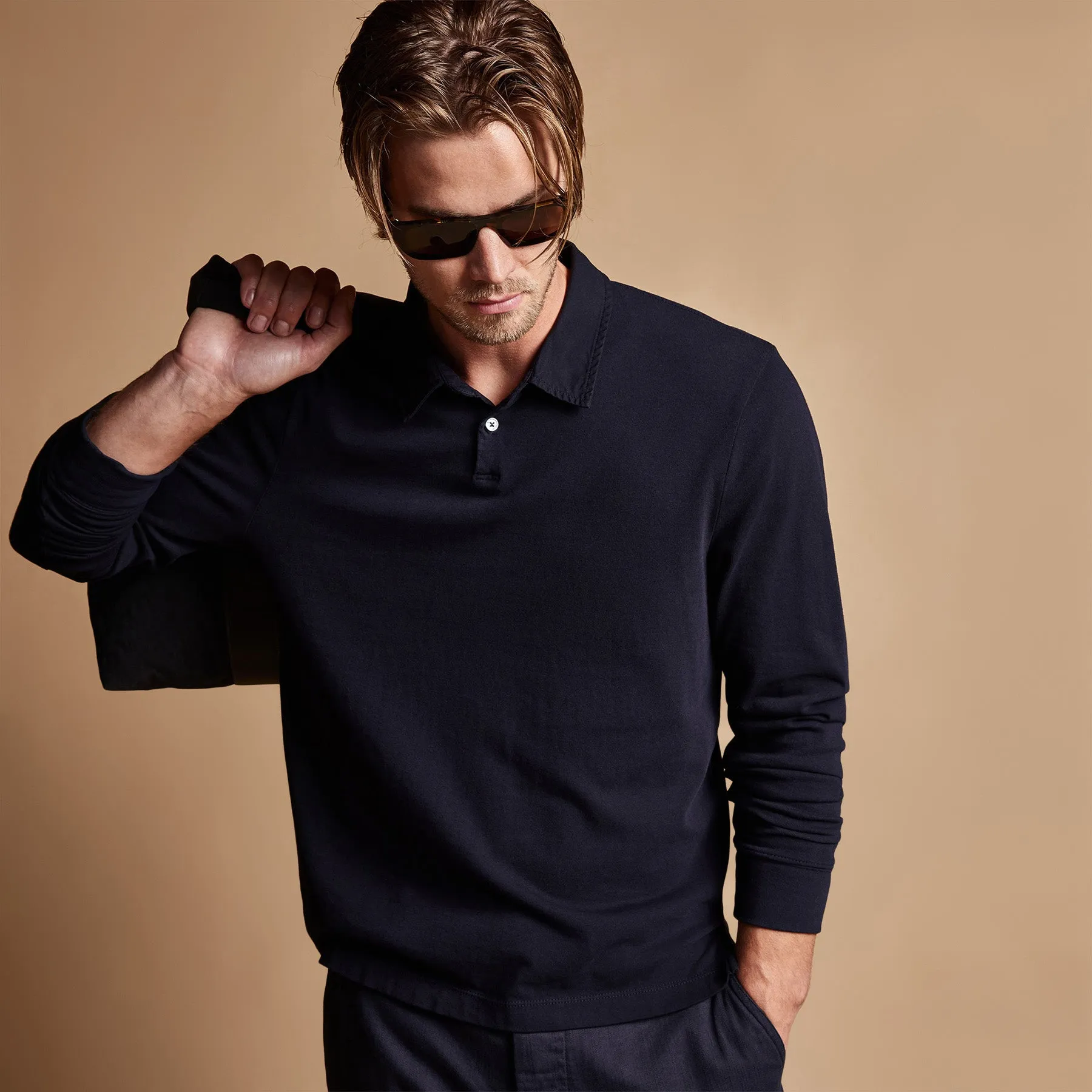 Cotton Jersey Polo - French Navy sold by James Perse product image thumbnail 2