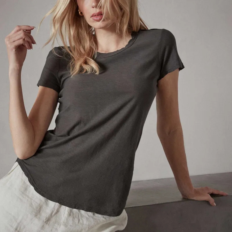 Sheer Slub Crew Neck Tee - Carbon sold by James Perse